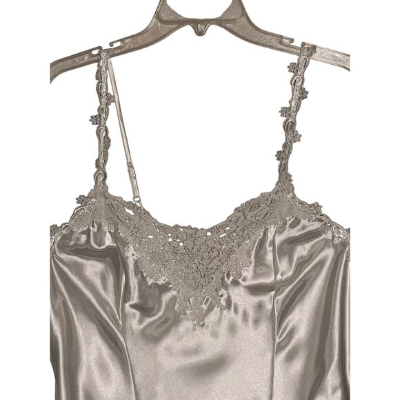 VTG L GLAMOROUS BLOSSOM INTIMATES White Satin Lace Chemise Nightgown Feminine - Picture 5 of 16